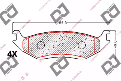 Комплект тормозных колодок DJ PARTS BP2052